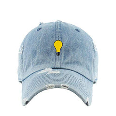Light Bulb Vintage Baseball Cap Embroidered Cotton Adjustable Distressed Dad Hat