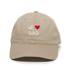 We Heart Dad Baseball Cap Embroidered Cotton Adjustable Dad Hat