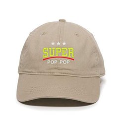 Super Pop Pop Dad Baseball Cap Embroidered Cotton Adjustable Dad Hat