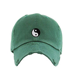 Yin Yang Vintage Baseball Cap Embroidered Cotton Adjustable Distressed Dad Hat