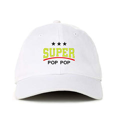 Super Pop Pop Dad Baseball Cap Embroidered Cotton Adjustable Dad Hat