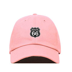 Route 66 Dad Baseball Cap Embroidered Cotton Adjustable Dad Hat