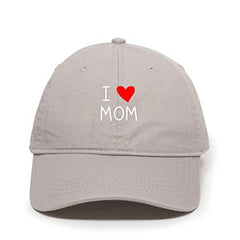 I Love Mom Baseball Cap Embroidered Cotton Adjustable Dad Hat