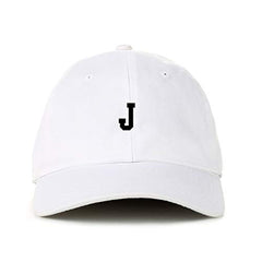J Initial Letter Baseball Cap Embroidered Cotton Adjustable Dad Hat