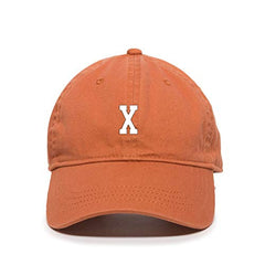 X Initial Letter Baseball Cap Embroidered Cotton Adjustable Dad Hat