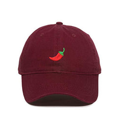 Red Chilli Pepper Baseball Cap Embroidered Cotton Adjustable Dad Hat