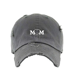 Mom Heart Vintage Baseball Cap Embroidered Cotton Adjustable Distressed Dad Hat