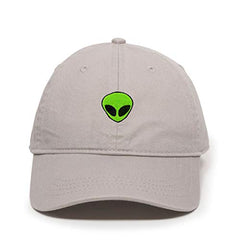 Green Alien Outer Space Baseball Cap Embroidered Cotton Adjustable Dad Hat