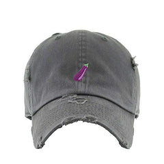 Eggplant Vintage Baseball Cap Embroidered Cotton Adjustable Distressed Dad Hat