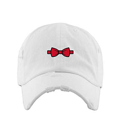 Bowtie Vintage Baseball Cap Embroidered Cotton Adjustable Distressed Dad Hat