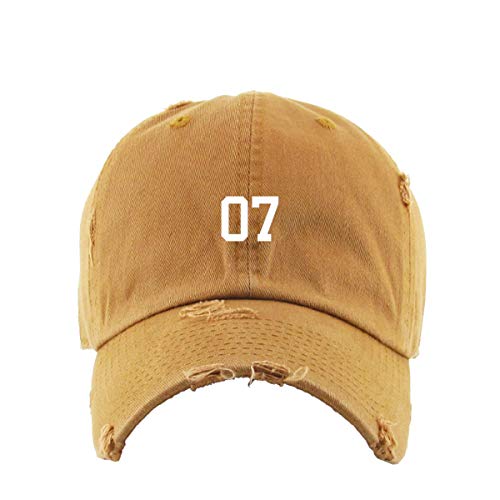 #07 Jersey Number Dad Vintage Baseball Cap Embroidered Cotton Adjustable Distressed Dad Hat