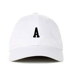 A Initial Letter Baseball Cap Embroidered Cotton Adjustable Dad Hat