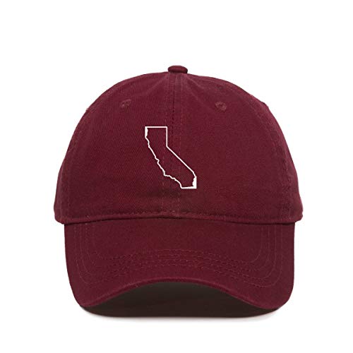 California Map Outline Dad Baseball Cap Embroidered Cotton Adjustable Dad Hat