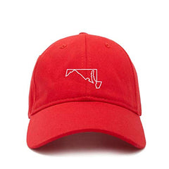 Maryland Map Outline Dad Baseball Cap Embroidered Cotton Adjustable Dad Hat