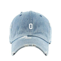 #0 Jersey Number Dad Vintage Baseball Cap Embroidered Cotton Adjustable Distressed Dad Hat
