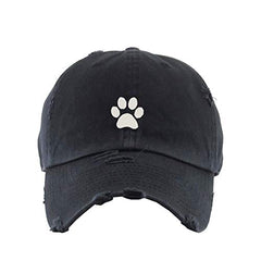 Paw Vintage Baseball Cap Embroidered Cotton Adjustable Distressed Dad Hat