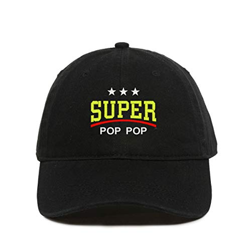 Super Pop Pop Dad Baseball Cap Embroidered Cotton Adjustable Dad Hat