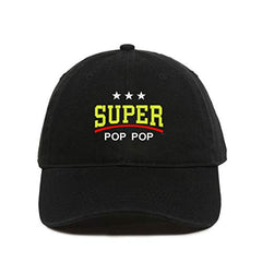 Super Pop Pop Dad Baseball Cap Embroidered Cotton Adjustable Dad Hat