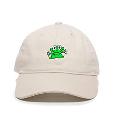 Smiling Frog Dad Baseball Cap Embroidered Cotton Adjustable Dad Hat