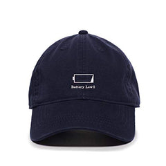 Battery Low Baseball Cap Embroidered Cotton Adjustable Dad Hat