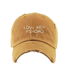 Low Key Psycho Vintage Baseball Cap Embroidered Cotton Adjustable Distressed Dad Hat