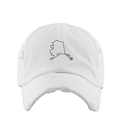 Alaska Map Outline Dad Vintage Baseball Cap Embroidered Cotton Adjustable Distressed Dad Hat