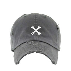 Mechanic Wrench Vintage Baseball Cap Embroidered Cotton Adjustable Distressed Dad Hat