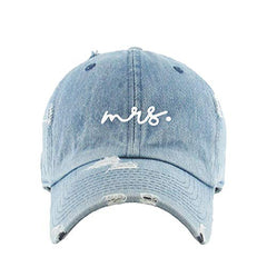 Mrs. Vintage Baseball Cap Embroidered Cotton Adjustable Distressed Dad Hat
