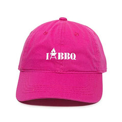 I Heart BBQ Dad Baseball Cap Embroidered Cotton Adjustable Dad Hat