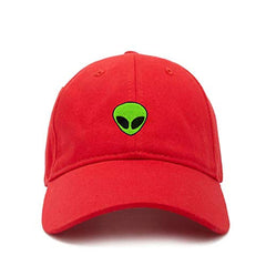 Green Alien Outer Space Baseball Cap Embroidered Cotton Adjustable Dad Hat