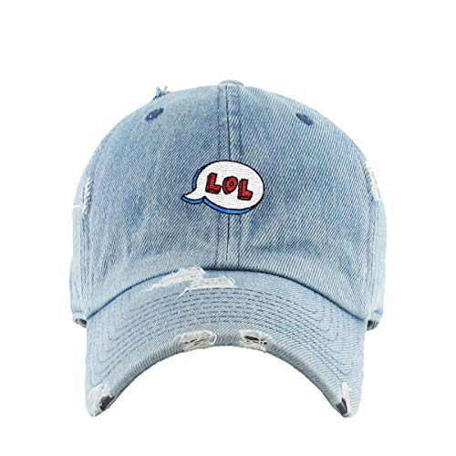 LOL Bubble Vintage Baseball Cap Embroidered Cotton Adjustable Distressed Dad Hat