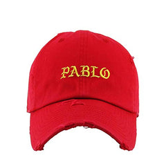 Pablo Vintage Baseball Cap Embroidered Cotton Adjustable Distressed Dad Hat