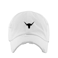The Rock Bull Vintage Baseball Cap Embroidered Cotton Adjustable Distressed Dad Hat
