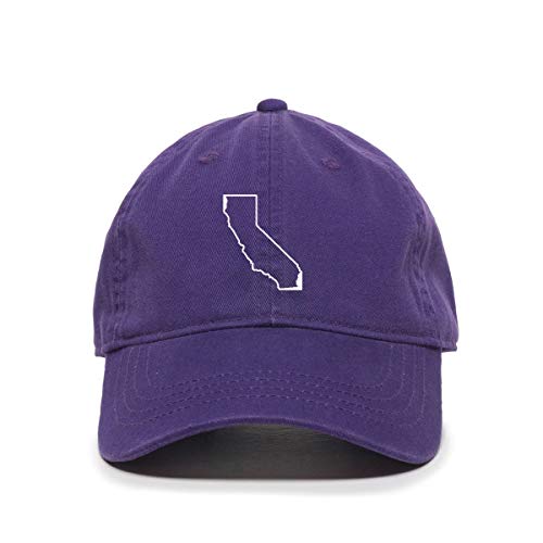 California Map Outline Dad Baseball Cap Embroidered Cotton Adjustable Dad Hat