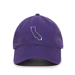 California Map Outline Dad Baseball Cap Embroidered Cotton Adjustable Dad Hat