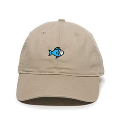 Blue Fish Baseball Cap Embroidered Cotton Adjustable Dad Hat