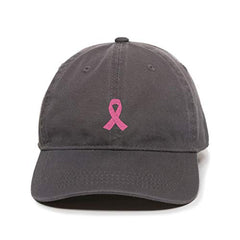 Pink Ribbon Baseball Cap Embroidered Cotton Adjustable Dad Hat