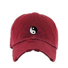 Yin Yang Vintage Baseball Cap Embroidered Cotton Adjustable Distressed Dad Hat