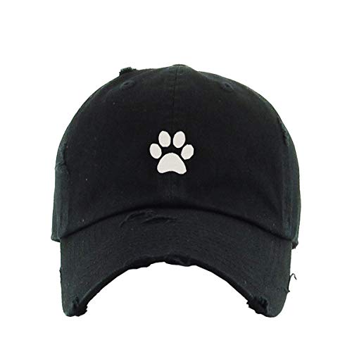 Paw Vintage Baseball Cap Embroidered Cotton Adjustable Distressed Dad Hat