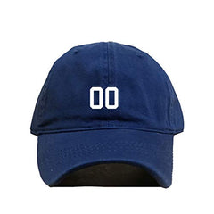 #00 Jersey Number Dad Baseball Cap Embroidered Cotton Adjustable Dad Hat