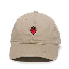 Strawberry Baseball Cap Embroidered Cotton Adjustable Dad Hat