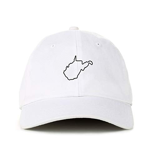 West Virginia Map Outline Dad Baseball Cap Embroidered Cotton Adjustable Dad Hat