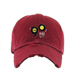 90's was Lit Vintage Baseball Cap Embroidered Cotton Adjustable Distressed Dad Hat
