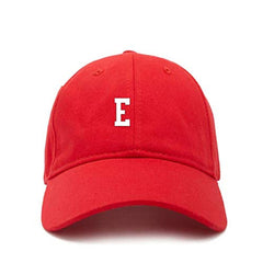 E Initial Letter Baseball Cap Embroidered Cotton Adjustable Dad Hat