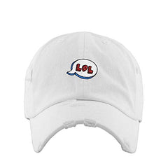 LOL Bubble Vintage Baseball Cap Embroidered Cotton Adjustable Distressed Dad Hat