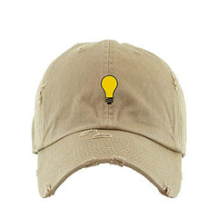 Light Bulb Vintage Baseball Cap Embroidered Cotton Adjustable Distressed Dad Hat