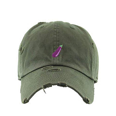 Eggplant Vintage Baseball Cap Embroidered Cotton Adjustable Distressed Dad Hat