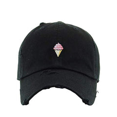 Ice Cream Vintage Baseball Cap Embroidered Cotton Adjustable Distressed Dad Hat