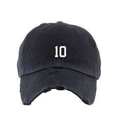 #10 Jersey Number Dad Vintage Baseball Cap Embroidered Cotton Adjustable Distressed Dad Hat