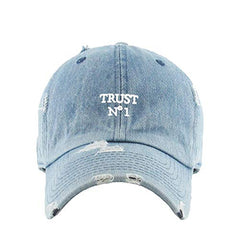 Trust No1 Vintage Baseball Cap Embroidered Cotton Adjustable Distressed Dad Hat